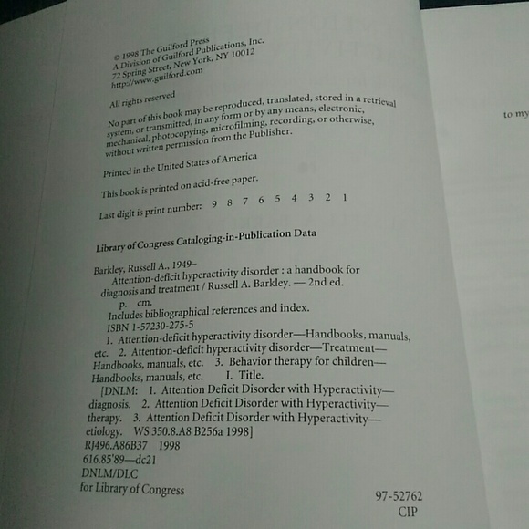 Vintage ADHD Handbook for Diagnosis and Treatment - Picture 4 of 5